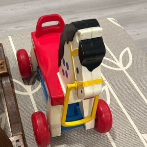 Vintage Fisher Price Winny Ride on Pull Horse Toddler Toy 1976